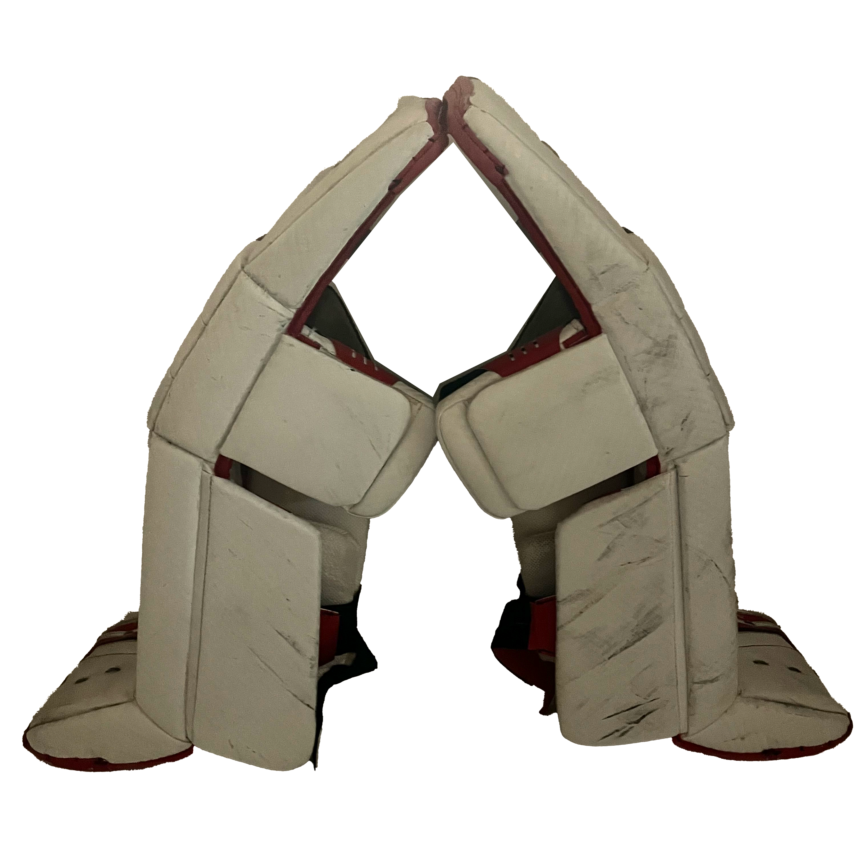 Vaughn Velocity V9 - Jambières de gardien de but Pro Stock d'occasion (blanc/rouge)